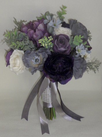 purple, lavender and plum weddng flowers , brides bouquet, purple, lilac, plum